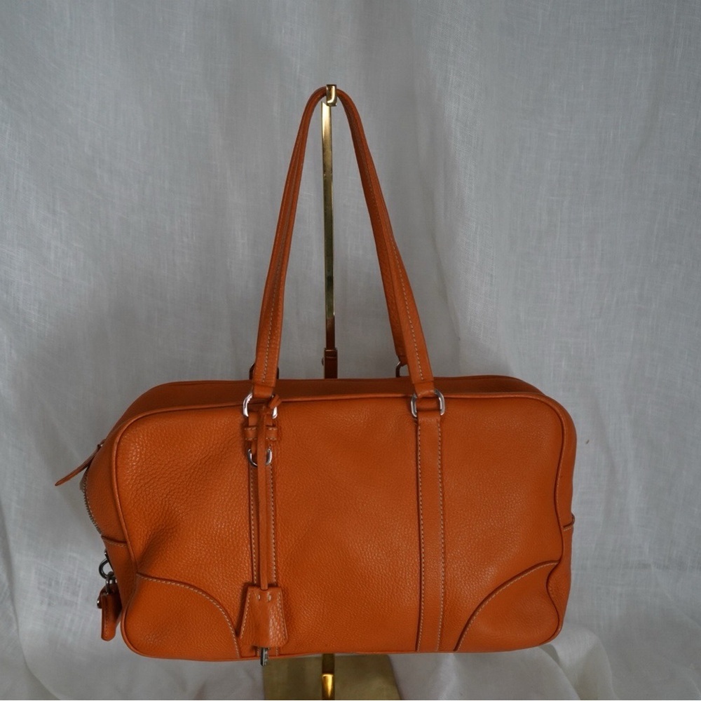 Prada Dano Vitello Tote bag Rame Orange Leather